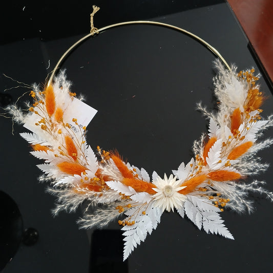 Petite couronne fleurs stabilisées